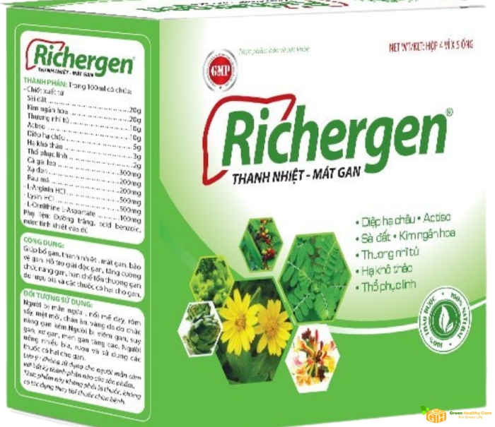 RICHERGEN -THANH NHIỆT MÁT GAN (Hộp 4vỉ x 5ống x 10ml)
